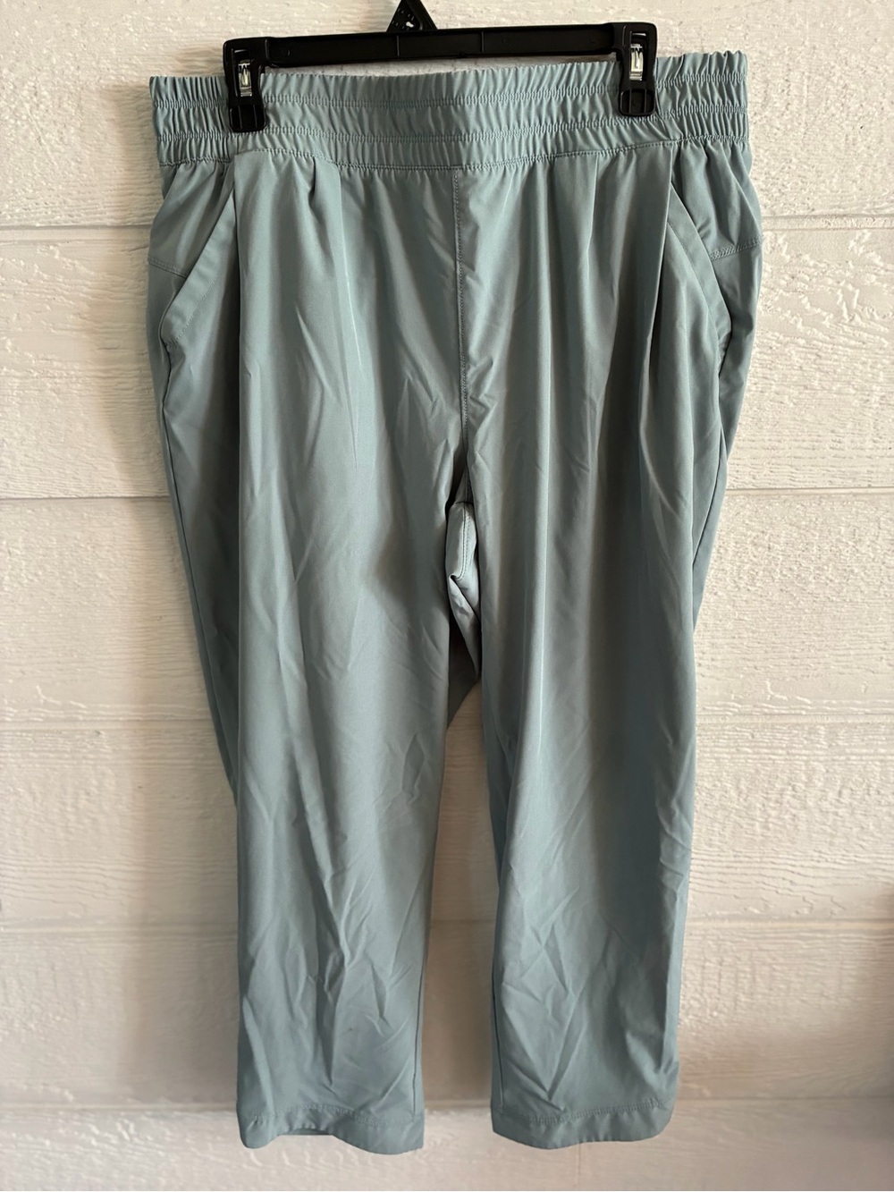 Apana Light Blue Elastic-Waist Track Joggers